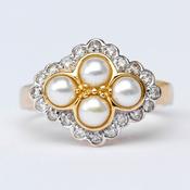 Pearl and Diamond Ring image