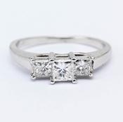 3 Stone Princess Cut Diamond Ring image