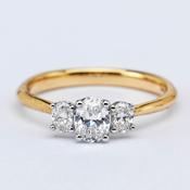 Oval 3 Stone Diamond Ring image