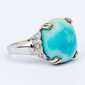 Turquoise &amp;amp; Diamond Vintage Ring image