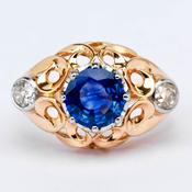 Antique Ring with Modern Sapphire