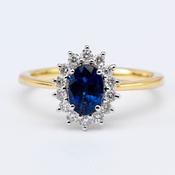 Sapphire &amp;amp; Diamond Cluster Ring image