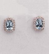 Aquamarine &amp;amp; Diamond Studs image
