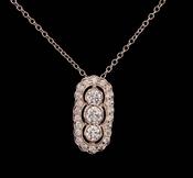 Diamond 3 Stone Cluster Pendant image