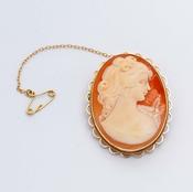 Gold Cameo Brooch image