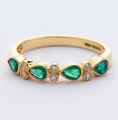 Emerald &amp;amp; Diamond Eternity Band image