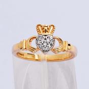 Gold Diamond Claddagh Ring