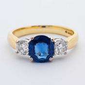 Sapphire &amp;amp; Diamond Trilogy Ring