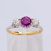 Pink Sapphire &amp;amp; Diamond Trilogy Ring