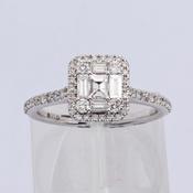Baguette Diamond Cluster Ring