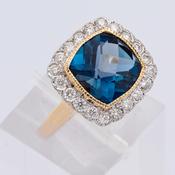 London Blue Topaz &amp;amp; Diamond Ring image