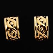 Gold Celtic Style Thick Hoops image