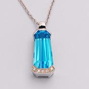 Blue Topaz &amp;amp; Diamond Pendant image