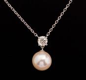 Pearl &amp;amp; Diamond Pendant