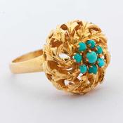 Vintage Turquoise &amp;amp; Diamond Ring
