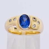 Chunky Gold &amp;amp; Sapphire Ring image