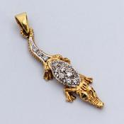 Gold Crocodile Pendant image