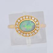 Oval Opal &amp;amp; Diamond Ring image