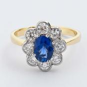 18ct Sapphire &amp;amp; Diamond Cluster Ring image