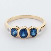 Oval Sapphire 3-Stone Ring image