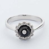 9ct Onyx &amp;amp; Diamond Ring image