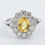 Yellow Sapphire &amp;amp; Diamond Cluster Ring image