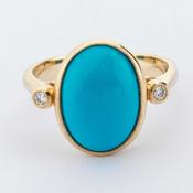 Oval Turquoise &amp;amp; Diamond Ring image