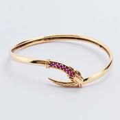 Gold &amp;amp; Ruby Snake Bangle image
