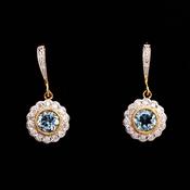 Blue Topaz &amp;amp; Diamond Drop Earrings image