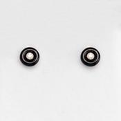 Round Black Onyx &amp;amp; Diamond Stud Earrings image