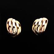 Three Colour 9 Carat Gold Earrings