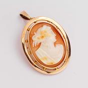 Antique Rose Gold Cameo Brooch/Pendant image