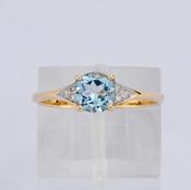 Blue Topaz &amp;amp; Diamond Ring image