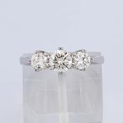 Three-Stone Diamond Ring in Platinum image