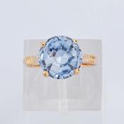 Large Blue Topaz Solitaire Ring