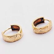 9 Carat Gold Textured Hoop Earrings image