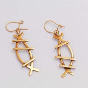 Gold Openwork Drop Earrings image