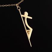 Sculptural Gold Pendant &amp;amp; Chain image