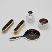 Five-Piece Tortoiseshell &amp;amp; Silver Dressing Set