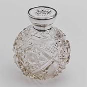 Antique Scent Bottle with Silver Lid Large