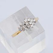 Gold Diamond Cluster Ring