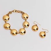 Gold Circular Link Bracelet &amp;amp; Earring Set