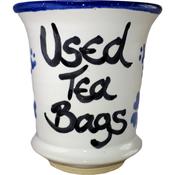 Used Teabag Pot - Flower Pattern