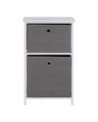 Lindo 2 Drawer Cabinet - White/Grey