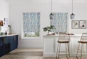 Roller Blind - Paradise Palm Blue - Blackout