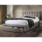 Olivia Fabric King Bed Frame with End Drawer image