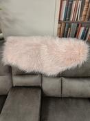 Faux Sheepskin Throw / Rug - Dusty Pink image