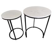 Uneek Nest of 2 Round Tables - Black