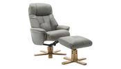 Dubai Relaxer Chair with Footstool - Grey image