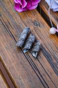 Irish Pewter Hair/Beard Beads in Celtic Design. (Set of 3)